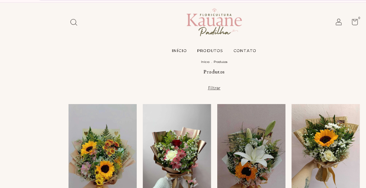 Catálogo de buquês da Floricultura Kauane Padilha